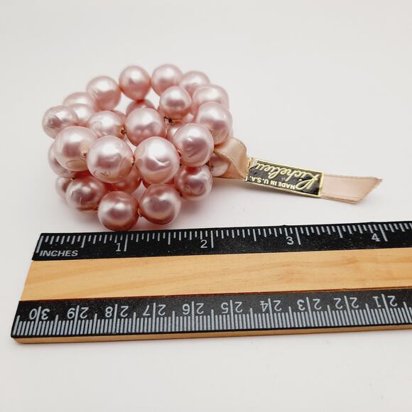 Vintage Richelieu Pink Memory Wire Bracelet, 1950s Original Tag - Picture 6 of 10